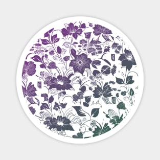 Vibrant Gradient Flowers Magnet